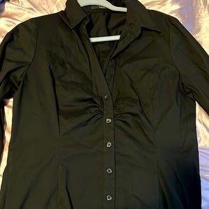 Tahari long sleeve shirt , black , size L
